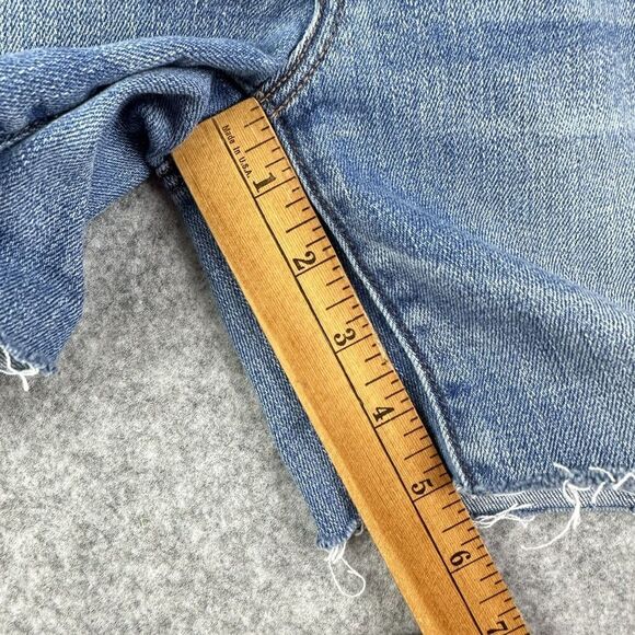 American Eagle Jean Shorts Womens 8 Blue Medium Wash Cut Off Favorite Boyfriend* - Picture 8 of 12